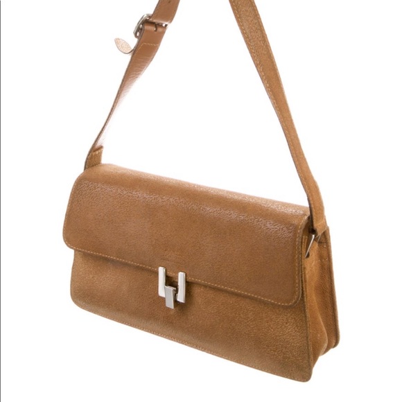 Leather suede shoulder designer purse from Longchamp - Picture 3 of 6